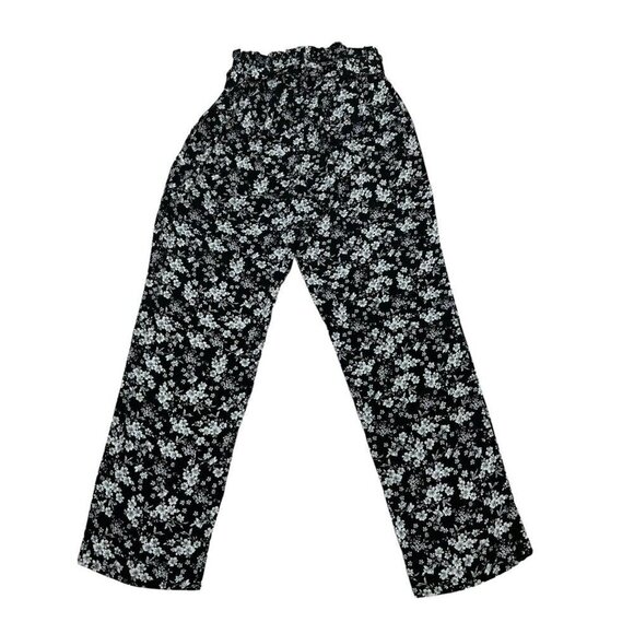Xhilaration Women's Size XS Wide Legged Pants Elastic Waist Floral Print Tie - Picture 4 of 5